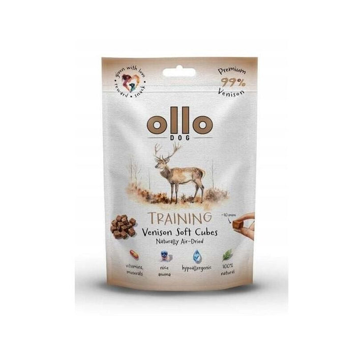 Ollo Air Dried Training Venison Cubes - Premio Para Perros - 80g