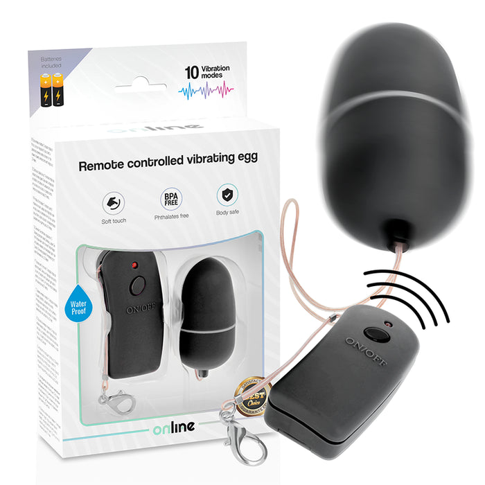 Online - Huevo Vibrador Con Mando Control Remoto Negro