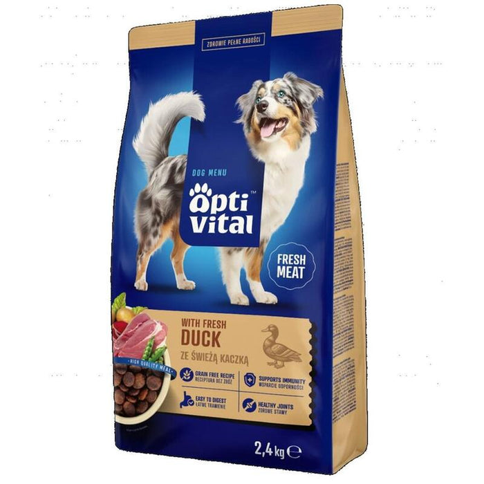 Optivital Alimento Seco Completo Con Pato Para Perros Adultos Fm 2,4 Kg