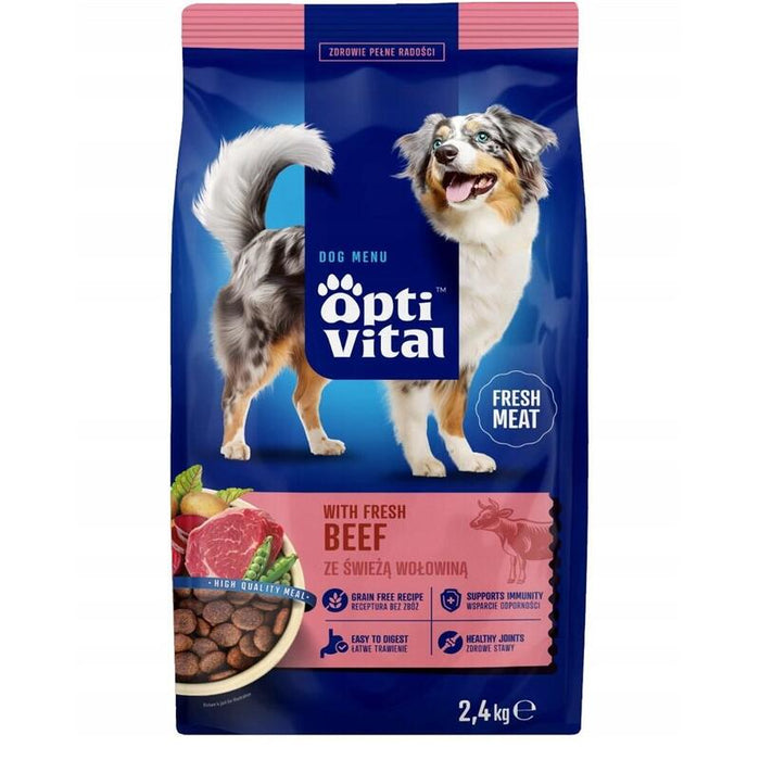 Optivital Completo Alimento Seco Para Perros Fm Con Carne De Res 2,4 Kg