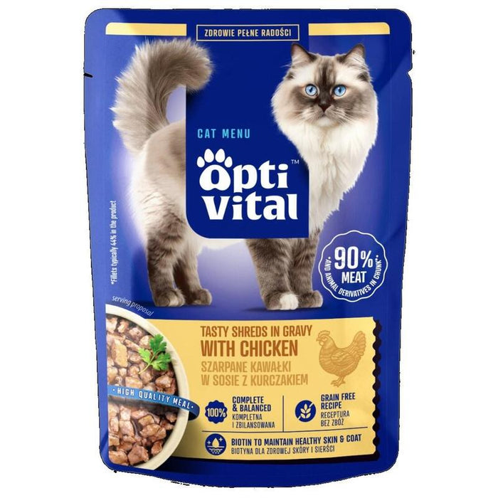 Optivital Trozos Triturados Para Gato Con Pollo En Salsa 85g