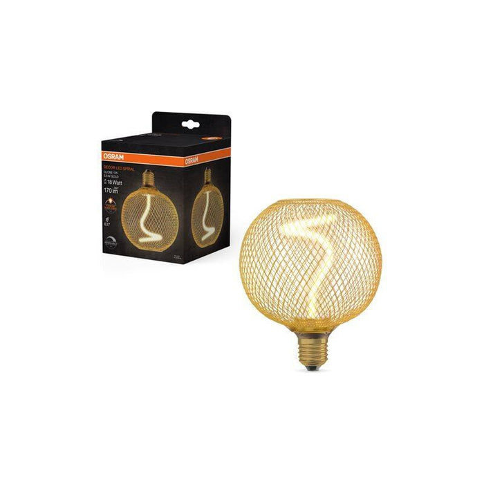 Osram Led Decor Spiral Filament Globe 125 18 Gold Dim 3.5w 818 E27
