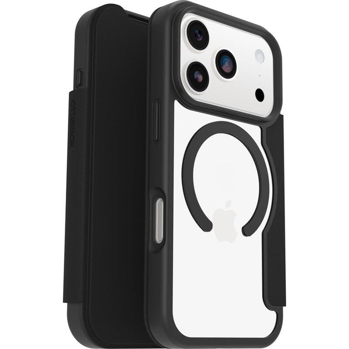 Otterbox React Folio Series Funda Con Tapa Para Teléfono Móvil Cristal Negro (Transparente/Negro) Para Apple Iphone 17 Pro