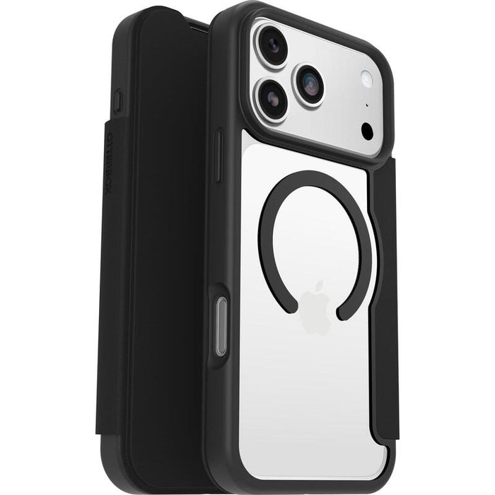 Otterbox React Series Funda Con Tapa Para Teléfono Móvil Compatibilidad Con Magsafe Cristal Negro (Transparente/Negro) Para Apple Iphone 17 Pro Max