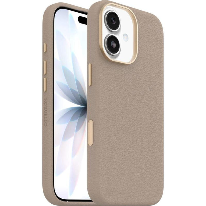 Otterbox Symmetry Series Carcasa Trasera Para Teléfono Móvil Compatibilidad Con Magsafe Cuero De Cactus Imán Poliuretano Gris Comodidad (Beige) Para Apple Iphone 17