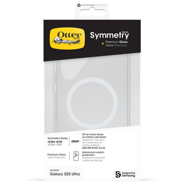 Otterbox Symmetry Series Clear Carcasa Trasera Para Teléfono Móvil Transparente Con Protector De Pantalla De Cristal Prémium Para Samsung Galaxy S25 Ultra
