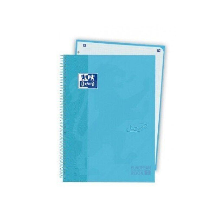 Oxford Cuaderno Europeanbook 1 Microperforado 80 Hojas 5x5 Tapas Extraduras Touch A4+ Azul Pastel -5u-