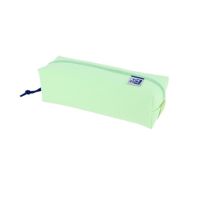 Oxford Live & Go Estuche Cuadrado Grande - Material Acolchado - Goma Elastica Para Unirlo Al Cuaderno - Verde