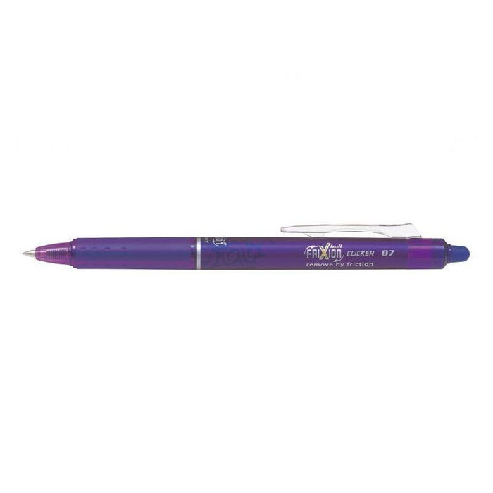 Pack 12 Unidades Pilot Boligrafo De Gel Borrable Retractil Frixion Clicker - Punta De Bola Redonda 0.7mm - Trazo 0.4mm - Grip Ergonomico - Color Violeta