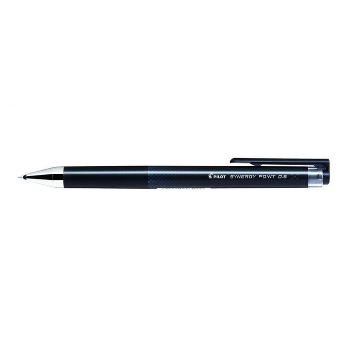 Pack 12 Unidades Pilot Boligrafo De Gel Synergy Point Retractil - Recargable - Punta Fina 0.5mm - Trazo 0.25mm - Color Negro