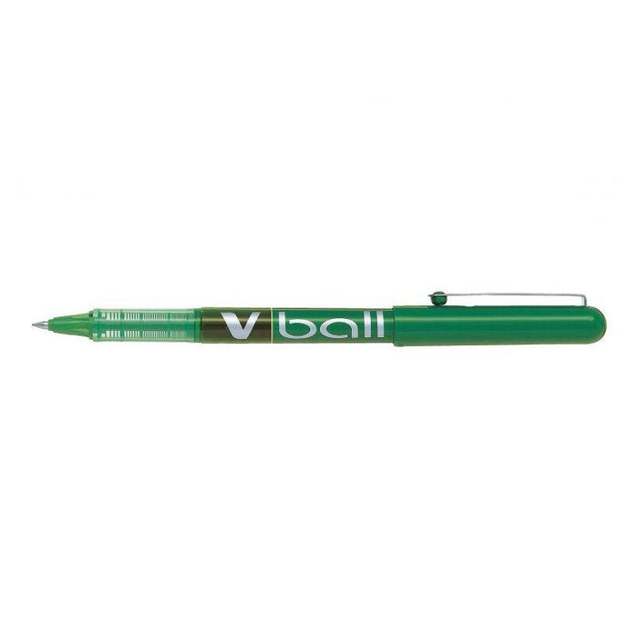 Pack 12 Unidades Pilot Boligrafo De Tinta Liquida V Ball 05 Rollerball - Punta De Bola Redonda 0.5mm - Trazo 0.3mm - Color Verde