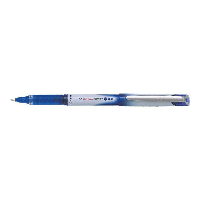 Pack 12 Unidades Pilot Boligrafo De Tinta Liquida V Ball Grip 07 - Punta De Bola Conica 0.7mm - Trazo 0.5mm - Grip De Goma - Color Azul