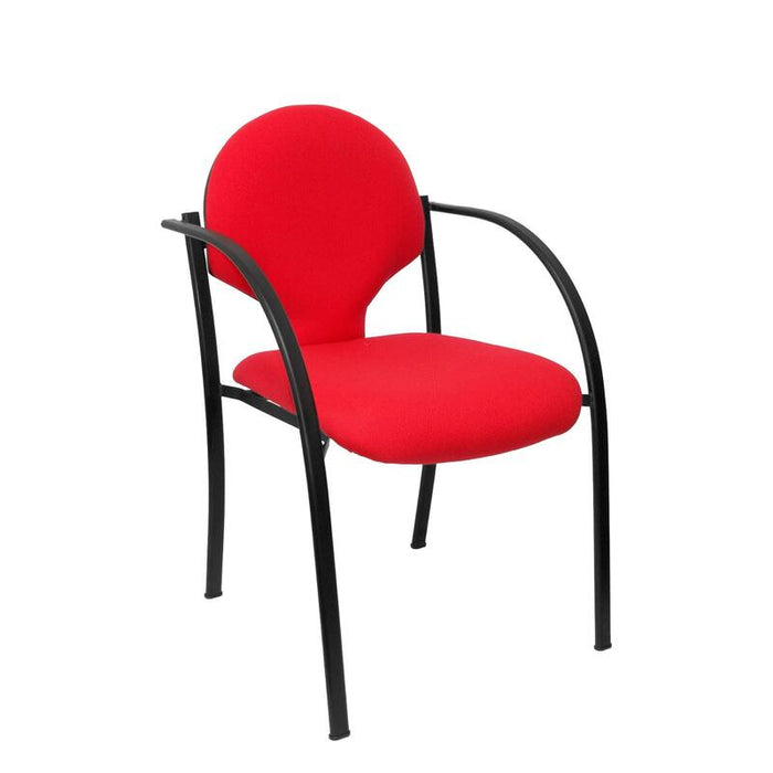 Pack 2 Sillas Hellin Chasis Negro Aran Rojo