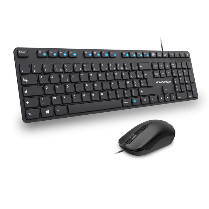 Pack 2en1 (Teclado/Ratón) Advance Workmate Plus (Negro)