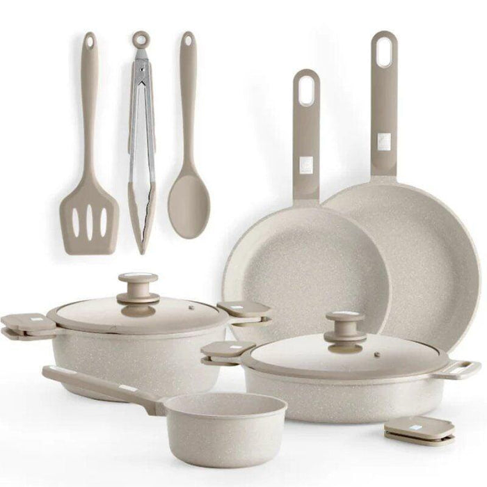 Pack Batería De Cocina Monix Martín Berasategui Cazo Ø16cm Sarten Ø22 26cm Cacerolas Ø24 28cm Aluminio Forjado Apta Para Inducción