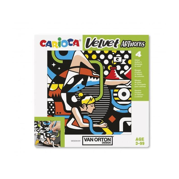 Pack Carioca Velvet Van Orton Street Pack De 4 Ilustraciones De Terciopelo Para Colorear - Suave Textura - Desarrolla