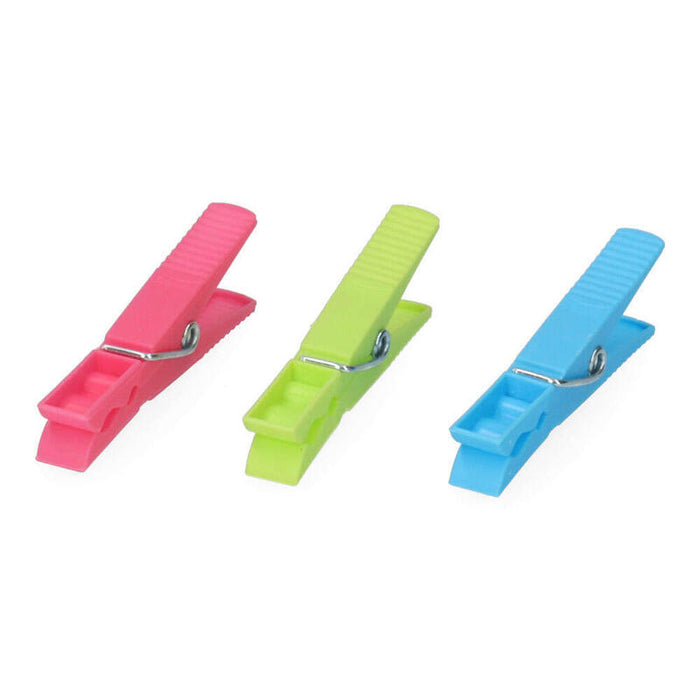 Pack De 10 Unidades - 24 Pinzas De Plástico De Colores Variados 7,2 Cm
