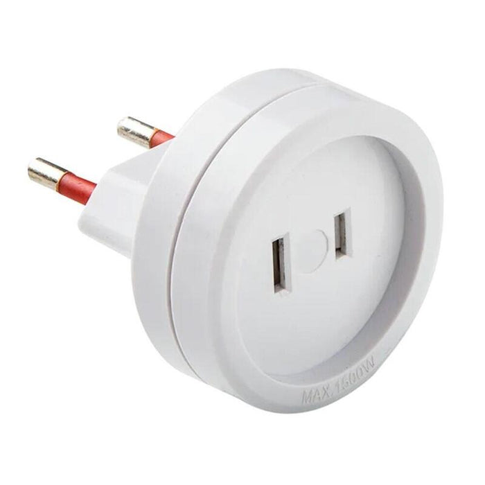 Pack De 10 Unidades - Adaptador Americano - Europeo, 10a 250 V, Espigas Planas, Blanco