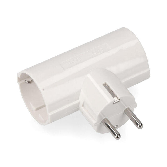Pack De 10 Unidades - Adaptador Doble 2p+T, 16a 250v~ , Blanco (Retractilado)