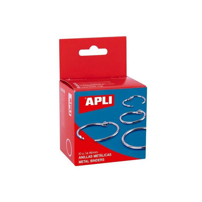 Pack De 10 Unidades Apli Anillas Metálicas Articuladas Ø51mm Caja 10 Ud Niqueladas