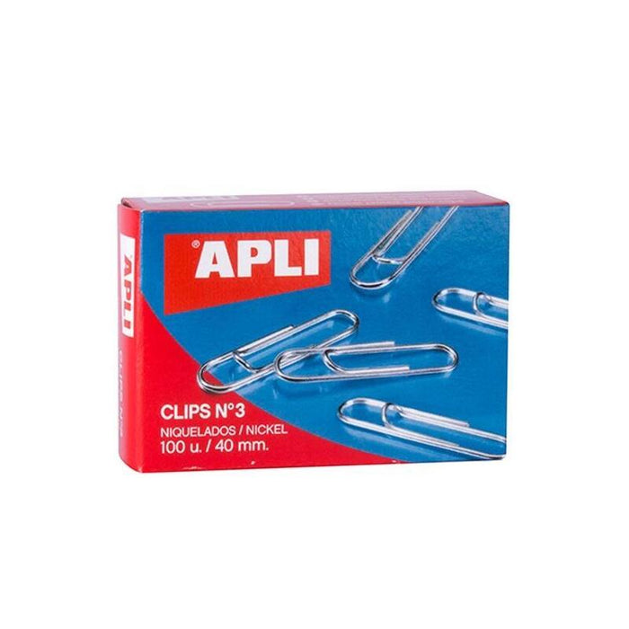 Pack De 10 Unidades Apli Clips Niquelados Nº 3 - 40mm Caja 100 Ud