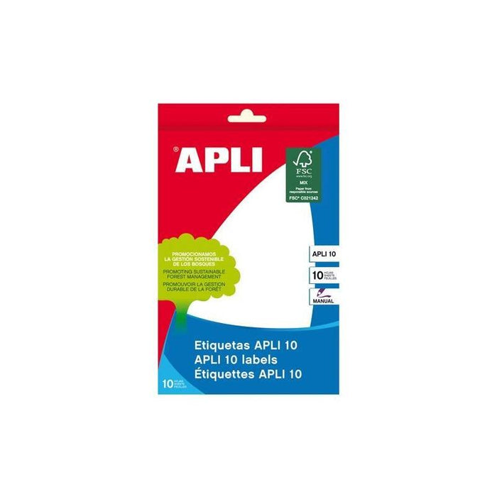 Pack De 10 Unidades Apli Etiquetas Adhesivas 105x149mm Escritura Manual C/Romos 1 X 10h Blanco