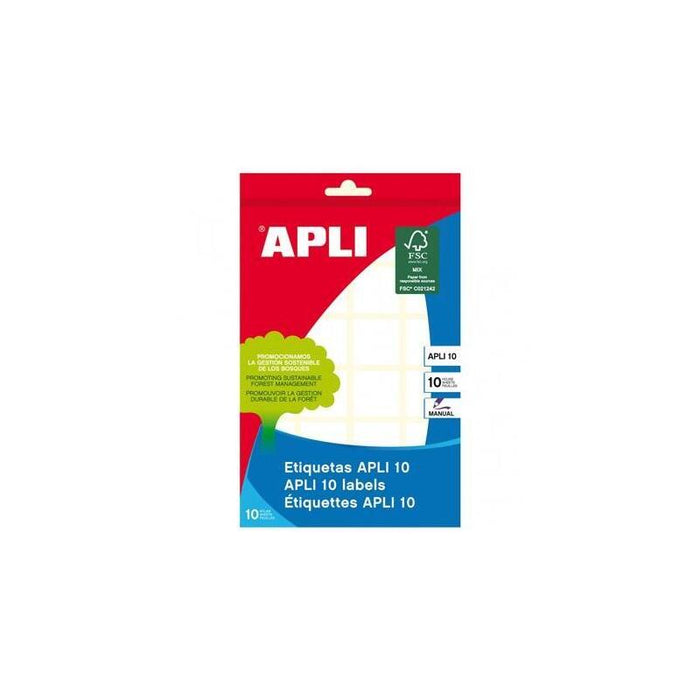 Pack De 10 Unidades Apli Etiquetas Adhesivas 24x24mm Escritura Manual C/Romos 24 X 10h Blanco
