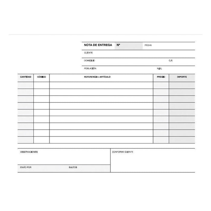 Pack De 10 Unidades Apli Talonario Entrega 1/8 Apaisado Duplicado - Formato Apaisado - 2 Copias - Numeracion Secuencial - Papel Autocopiativo - Blanco