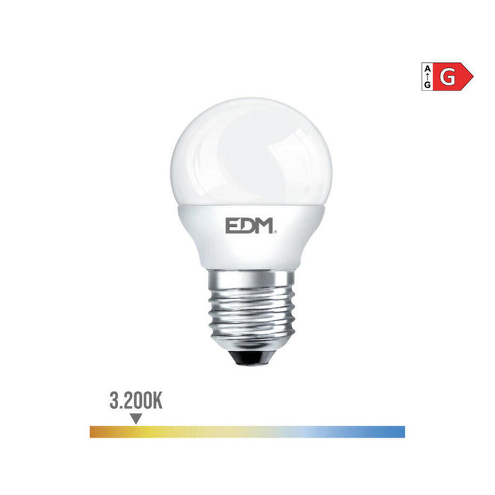 Pack De 10 Unidades - Bombilla Esferica Led E27 5w 400lm 3200k Luz Calida Ø4,5x8cm Edm