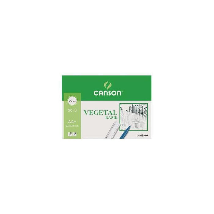 Pack De 10 Unidades Canson Bloc Vegetal Basik Encolado 50 Hojas 90 Gr. 23x32,4cm