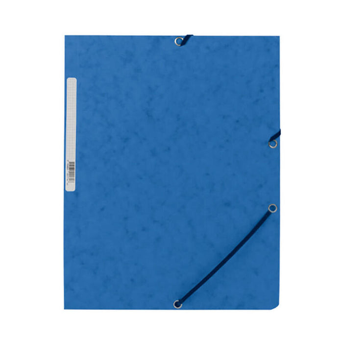 Pack De 10 Unidades - Carpeta Con Gomas Cartón Azul Con Solapas Din A4
