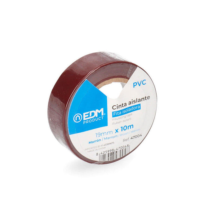 Pack De 10 Unidades - Cinta Aislante 10m X 19mm Marron Edm Calidad "Supra"