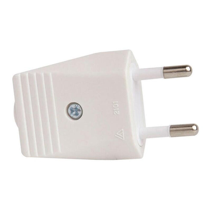 Pack De 10 Unidades - Clavija 2p Europlug Sin Tierra 10a 250v, Salida Recta, Blanca