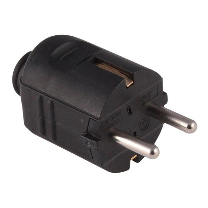 Pack De 10 Unidades - Clavija 2p+T Schuko 16a 250v~, Salida Recta, Negra