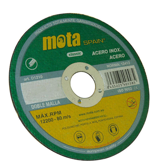 Pack De 10 Unidades - Disco De Corte Acero Inox Ø115x1.6x22.23mm D1116 Mota