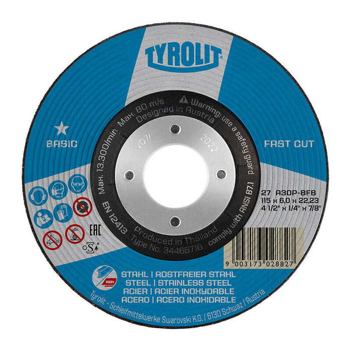 Pack De 10 Unidades - Disco Desbaste 27c Ø125 X 6 X 22,23 Mm