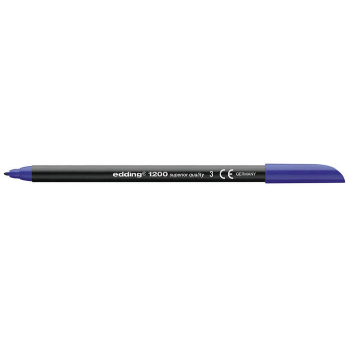 Pack De 10 Unidades Edding 1200 Rotulador Permanente Punta Redonda - Trazo Entre 0.5 Y 1 Mm. - Tinta Con Base De Agua - Color Azul