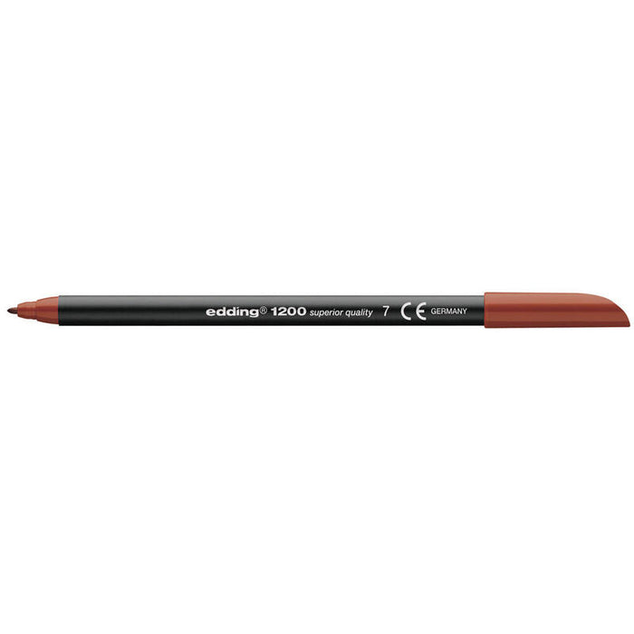 Pack De 10 Unidades Edding 1200 Rotulador Permanente Punta Redonda - Trazo Entre 0.5 Y 1 Mm. - Tinta Con Base De Agua - Color Marron