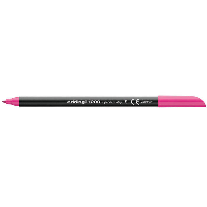 Pack De 10 Unidades Edding 1200 Rotulador Permanente Punta Redonda - Trazo Entre 0.5 Y 1 Mm. - Tinta Con Base De Agua - Color Rosa