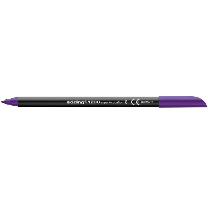 Pack De 10 Unidades Edding 1200 Rotulador Permanente Punta Redonda - Trazo Entre 0.5 Y 1 Mm. - Tinta Con Base De Agua - Color Violeta
