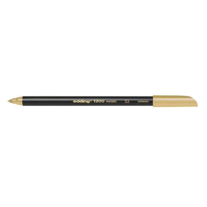 Pack De 10 Unidades Edding 1200 Rotulador Permanente Punta Redonda - Trazo Entre 1 Y 3 Mm. - Tinta Con Base De Agua - Color Oro