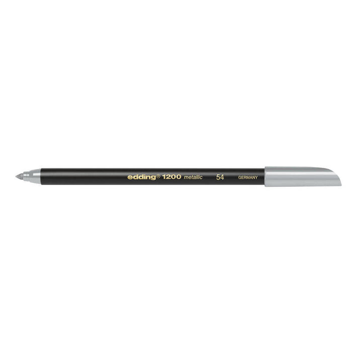 Pack De 10 Unidades Edding 1200 Rotulador Permanente Punta Redonda - Trazo Entre 1 Y 3 Mm. - Tinta Con Base De Agua - Color Plata