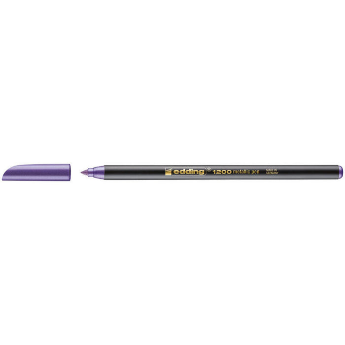 Pack De 10 Unidades Edding 1200 Rotulador Permanente Punta Redonda - Trazo Entre 1 Y 3 Mm. - Tinta Con Base De Agua - Color Violeta Metalizado