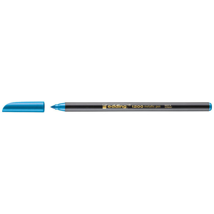 Pack De 10 Unidades Edding 1200 Rotulador Permanente Trazo Entre 1 Y 3 Mm. - Tinta Con Base De Agua - Color Azul Metalizado