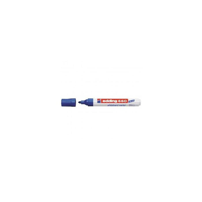 Pack De 10 Unidades Edding 660 Rotulador Para Pizarra Blanca - Punta Redonda - Trazo Entre 1.5 Y 3 Mm. - Tinta Pigmentada - Recargable - Borrable En Seco - Color Azul
