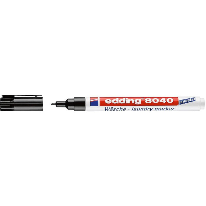 Pack De 10 Unidades Edding 8040 Rotulador Permanente Para Tejido - Punta Redonda - Trazo 1mm - Capuchon Con Clip -