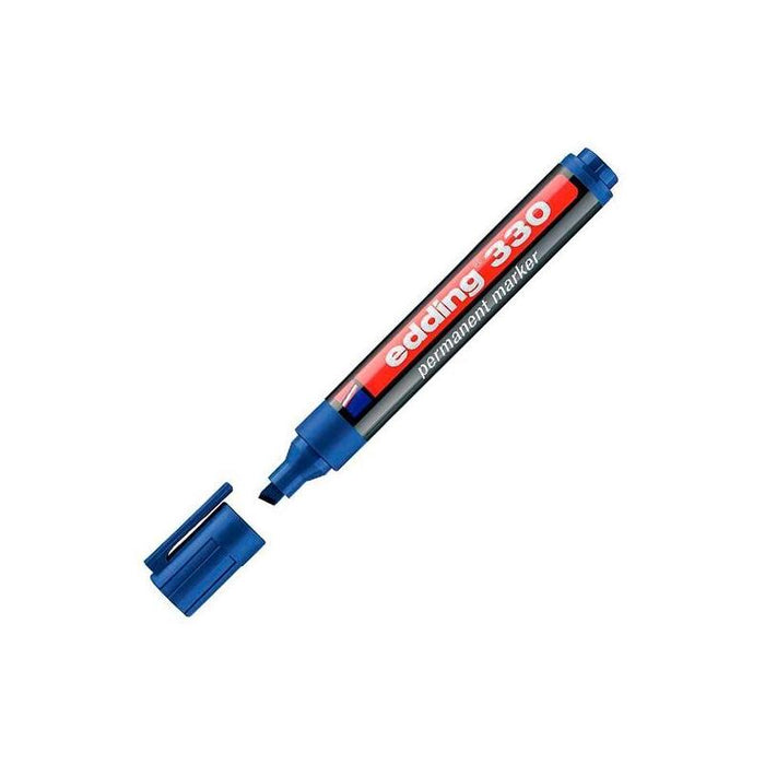 Pack De 10 Unidades Edding Marcador Permanente 330 P/Biselada Azul