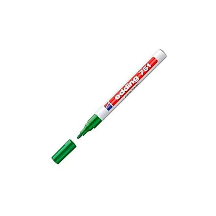 Pack De 10 Unidades Edding Marcador Permanente Tinta Opaca 751 Verde