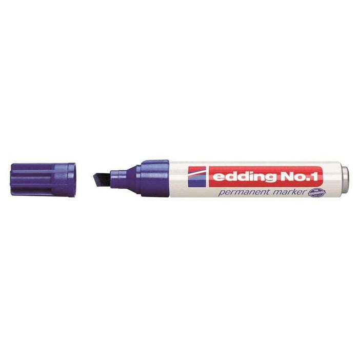 Pack De 10 Unidades Edding Nº1 Rotulador Permanente - Punta Biselada - Trazo Entre 1 Y 5 Mm. - Recargable - Secado