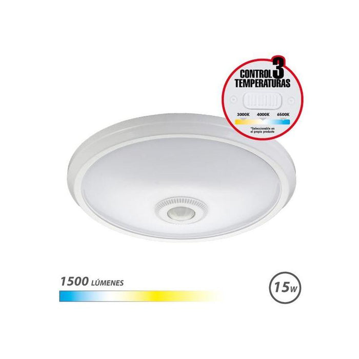 Pack De 10 Unidades Elbat Aplique De Superficie Led 15w - 1500lm - Selector 3 Temperaturas - Sensor De Luz Ambiental -